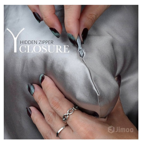 Silver grey standards silk pillow case - Picture 4 of 8